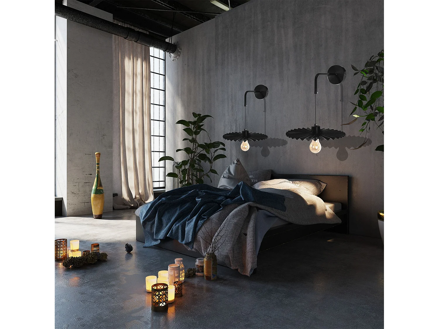 Applique Murale Toolight App1355-1W 30Cm Black