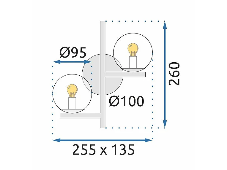 Applique Murale Toolight App1171-2W Gold