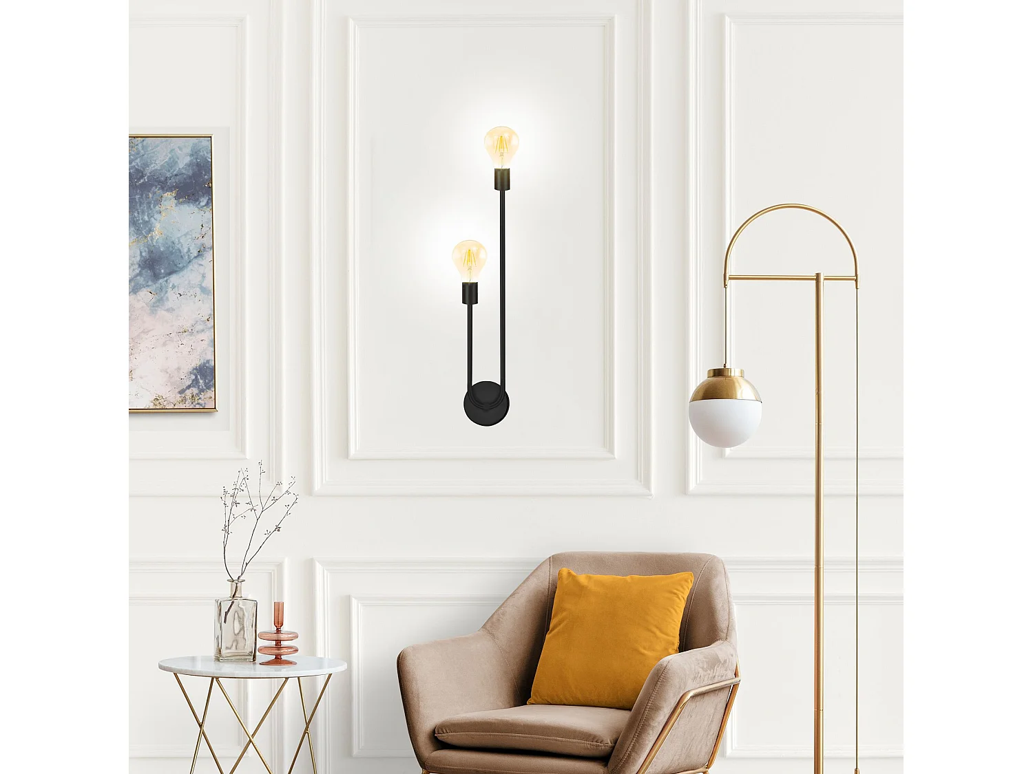 Toolight APP1147-2W væglampe sort 4,5X10X51,5CM