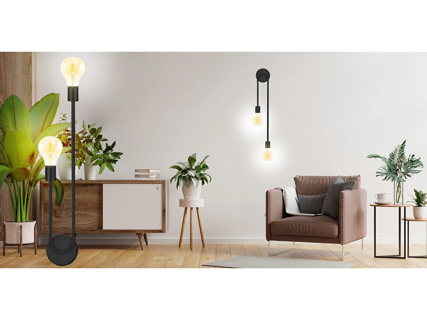 Toolight APP1147-2W væglampe sort 4,5X10X51,5CM