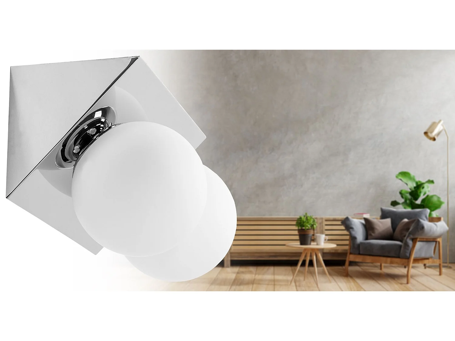 Lâmpada De Parede Toolight App1228-2W Chrome