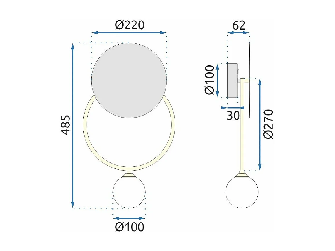Applique Murale Toolight App923-1W Black