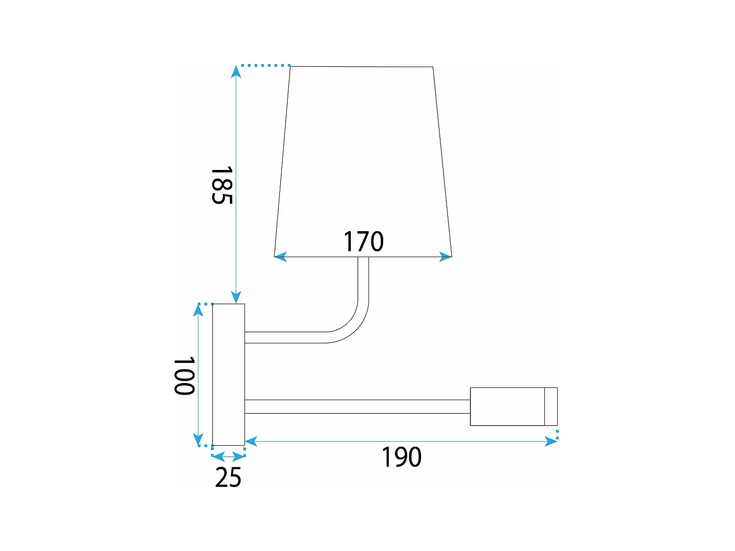 Applique Murale Toolight App1610-2W Black