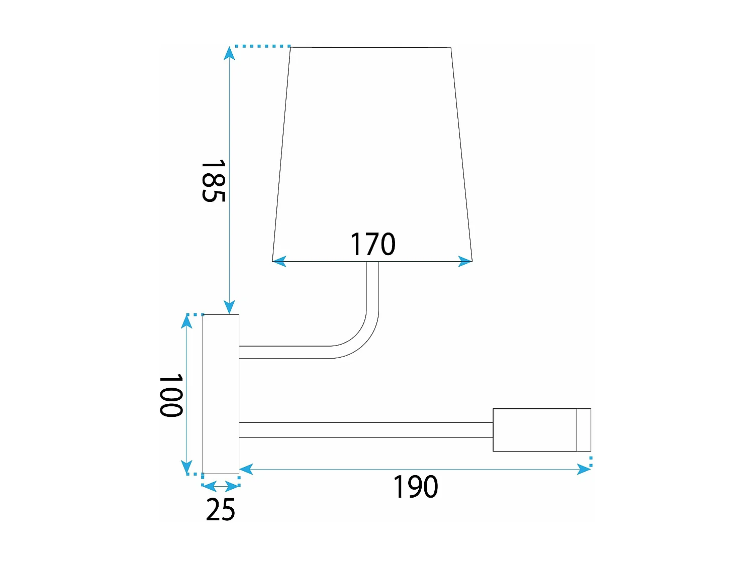 Applique Murale Toolight App1610-2W Black
