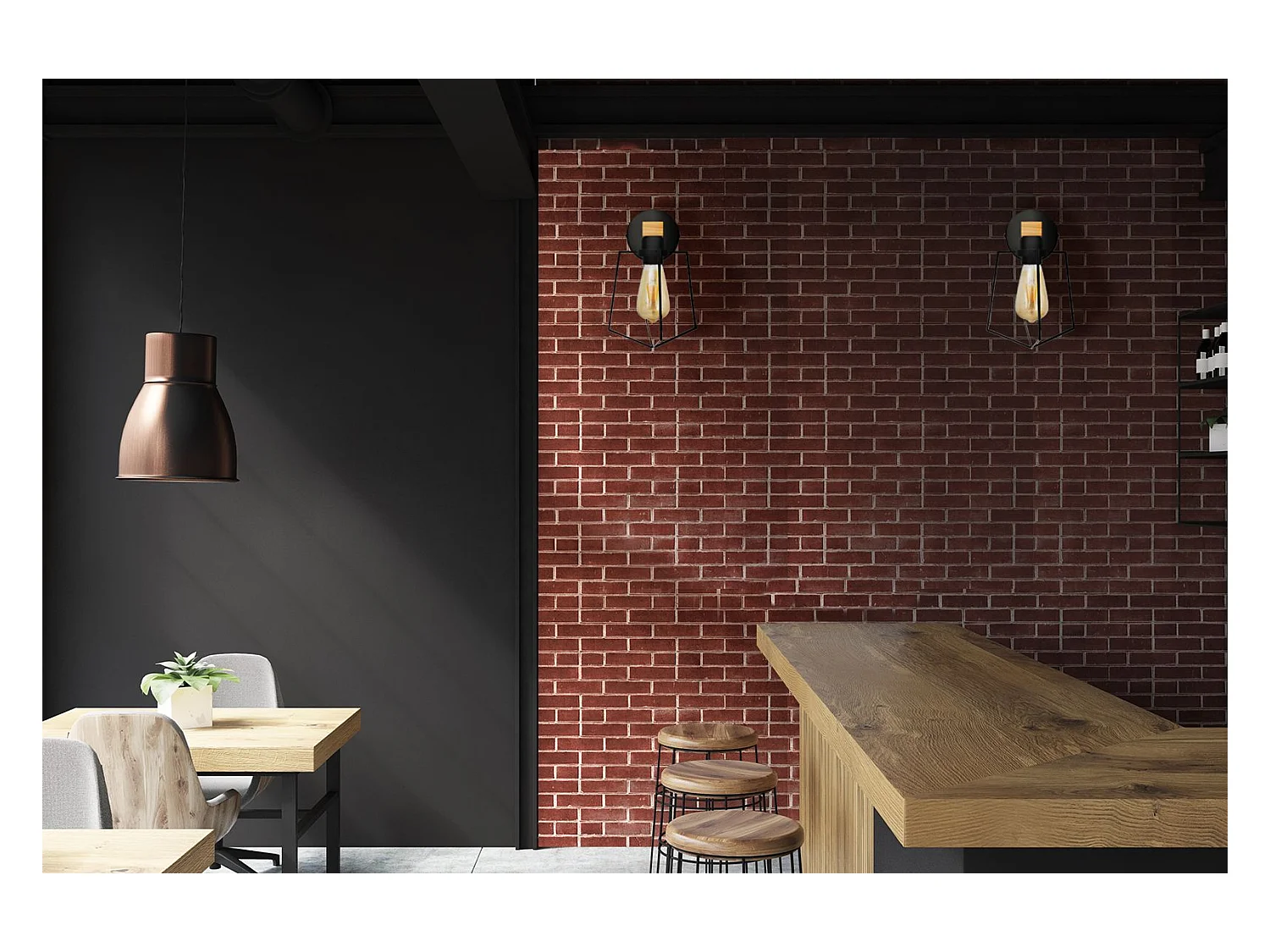 Applique Murale Toolight App978-1W Black