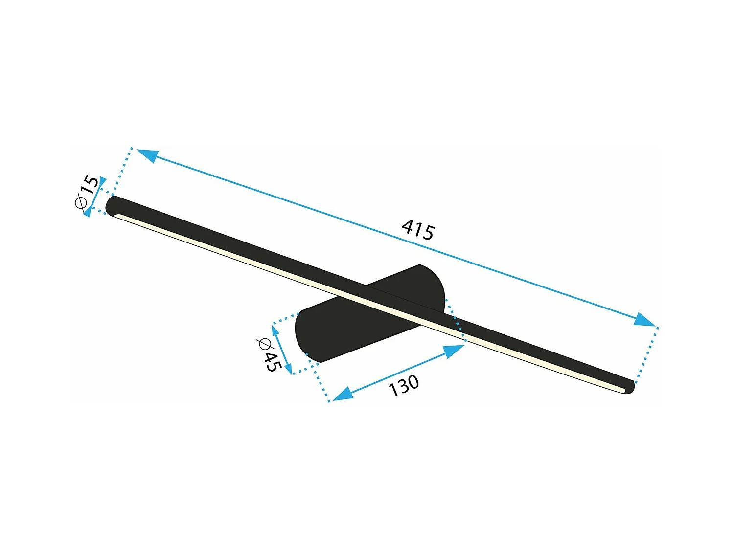 Applique Murale Toolight Led App1341-W 40Cm Black