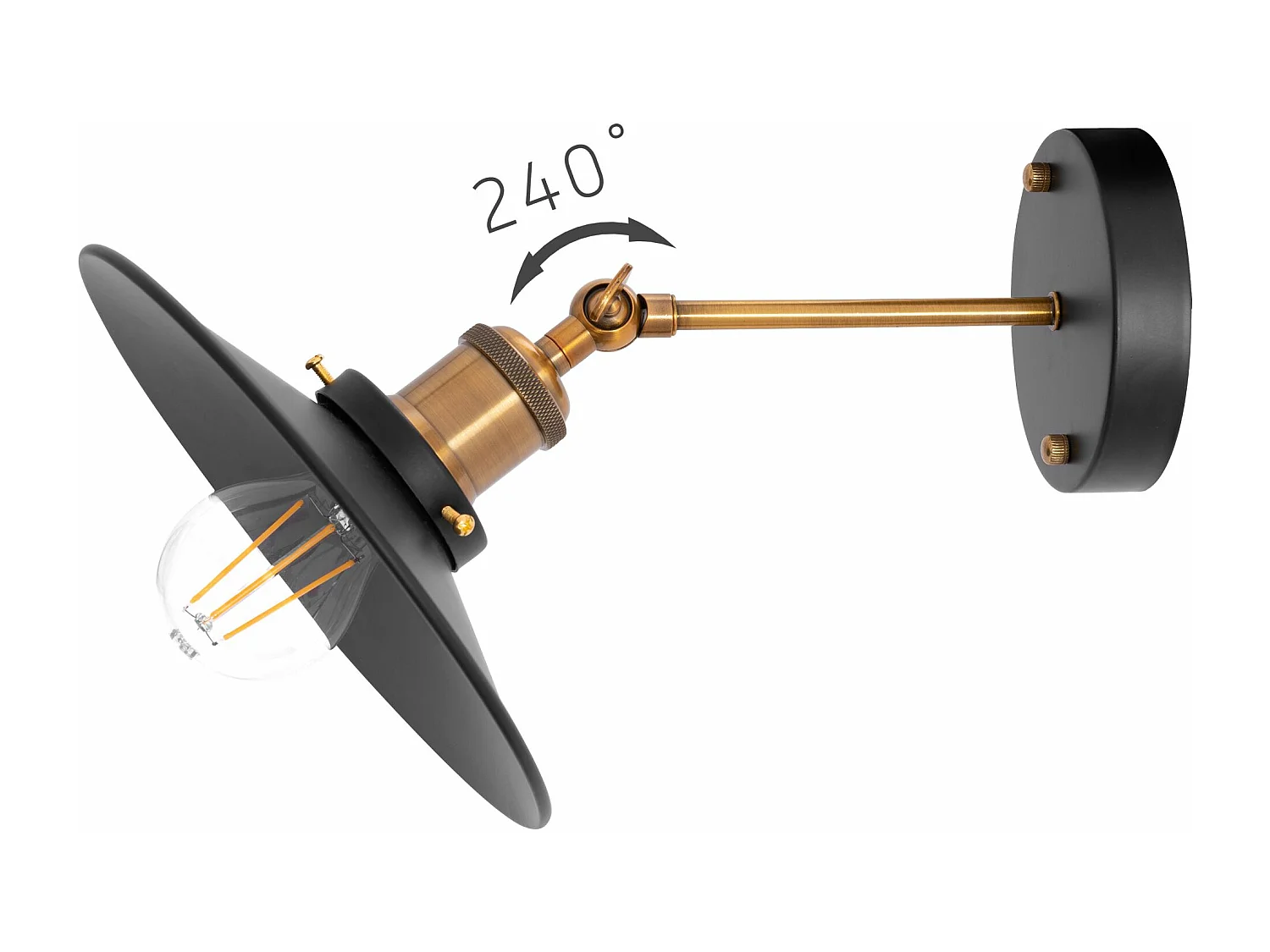 Applique Murale Toolight App184-1W Porto Black