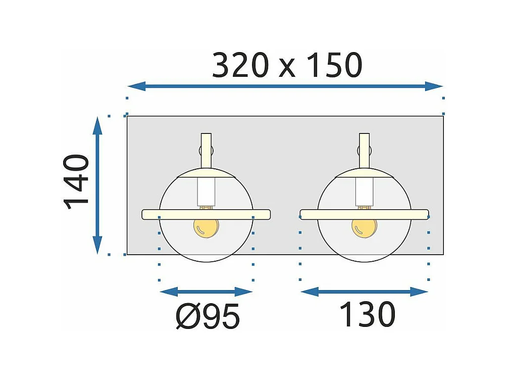 Applique Murale Toolight App1221-2W Black