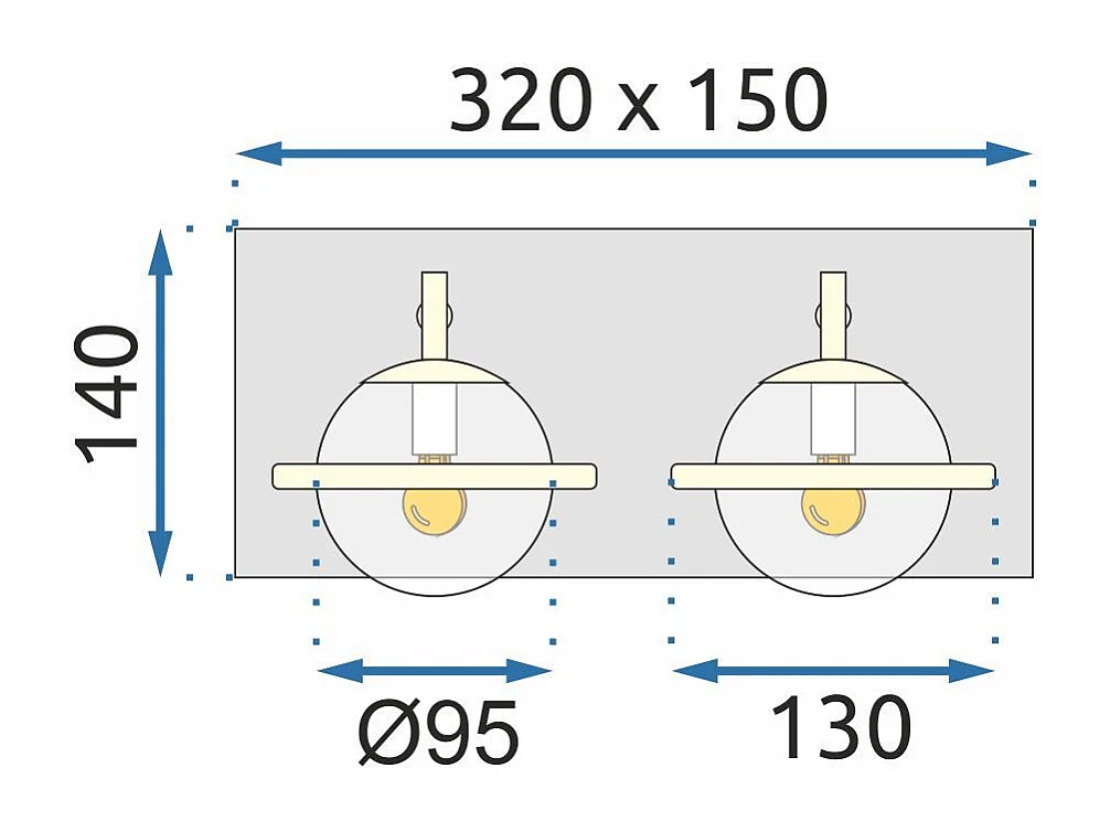 Toolight APP1221-2W væglampe sort 15X32X14CM