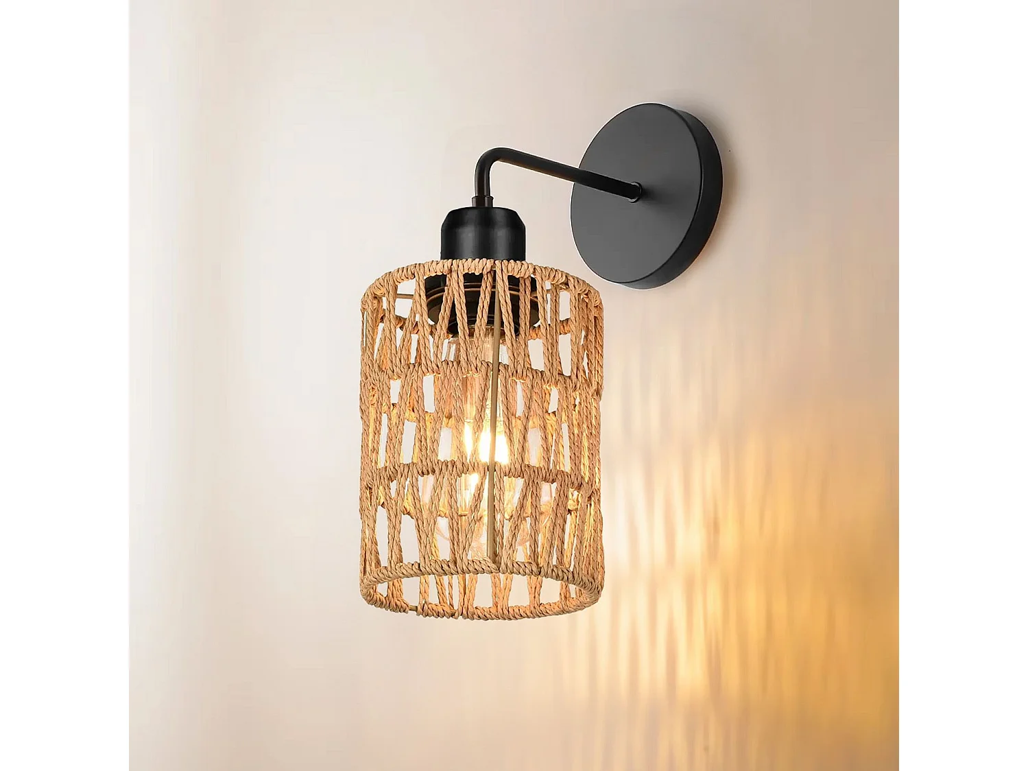 Applique Murale Toolight App1623-1W Boho Beige Black