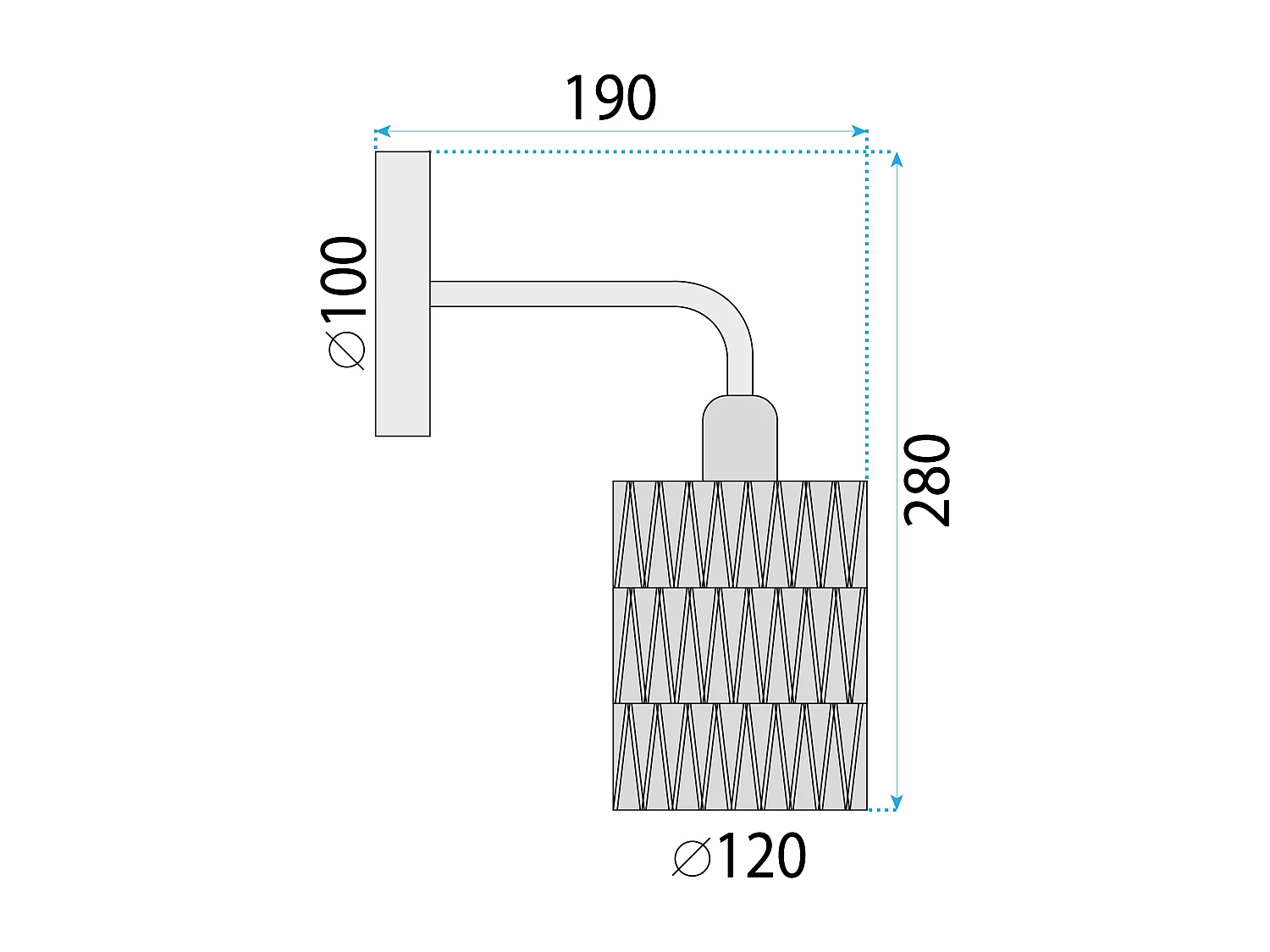 Applique Murale Toolight App1623-1W Boho Beige Black