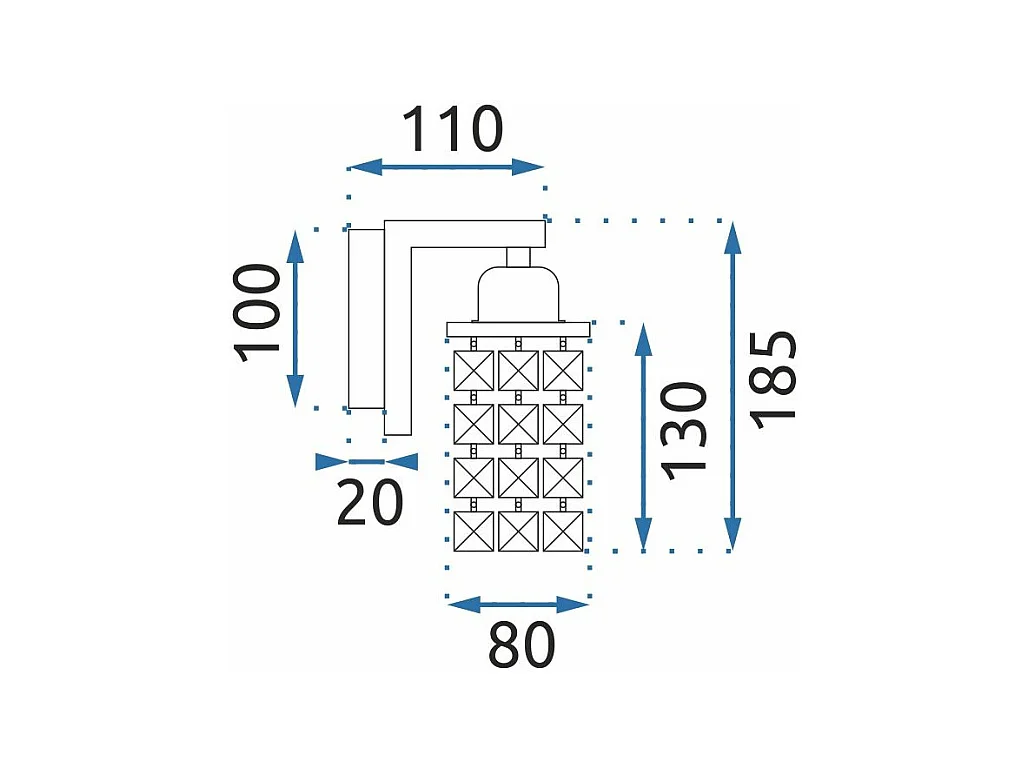 Lâmpada De Parede Toolight App543-1W Grey
