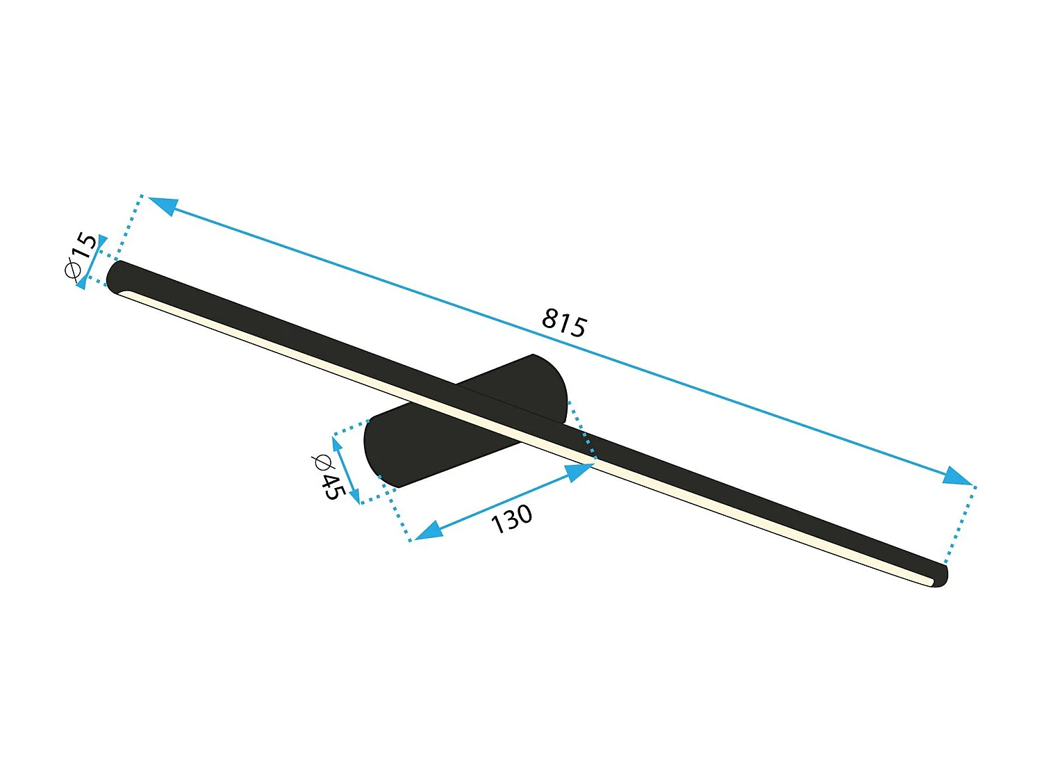 Lámpara De Pared Toolight Led App1343-W 80Cm Black