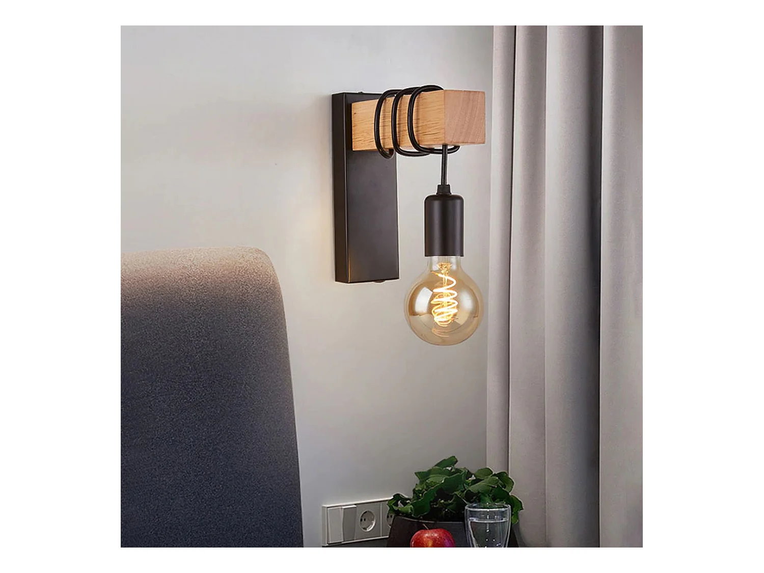 Applique Murale Toolight App972-1W Line Black