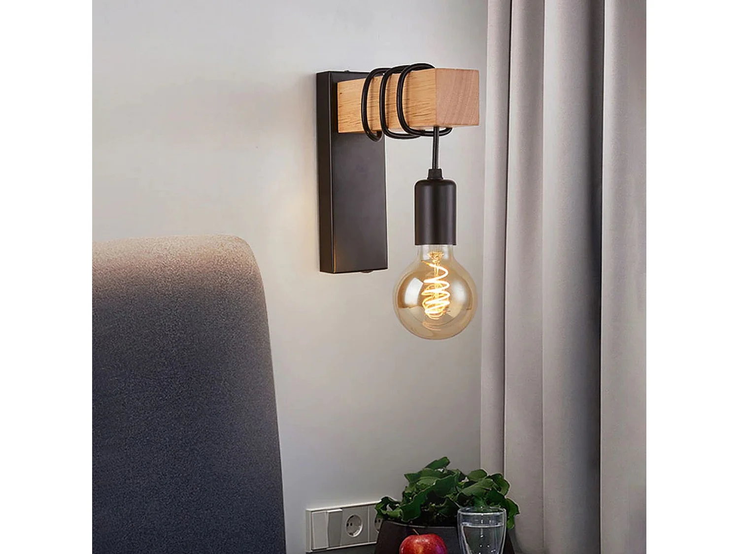 Applique Murale Toolight App972-1W Line Black