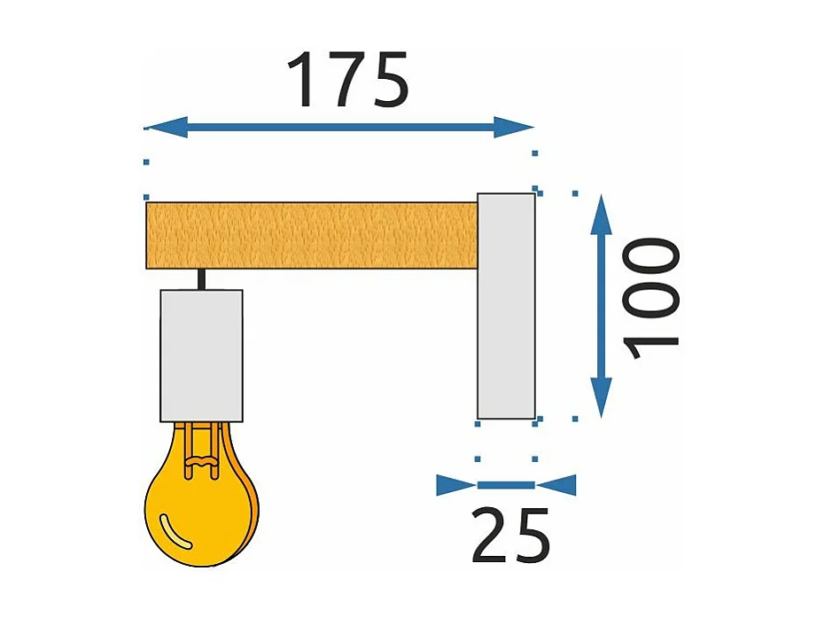 Applique Murale Toolight App972-1W Line Black
