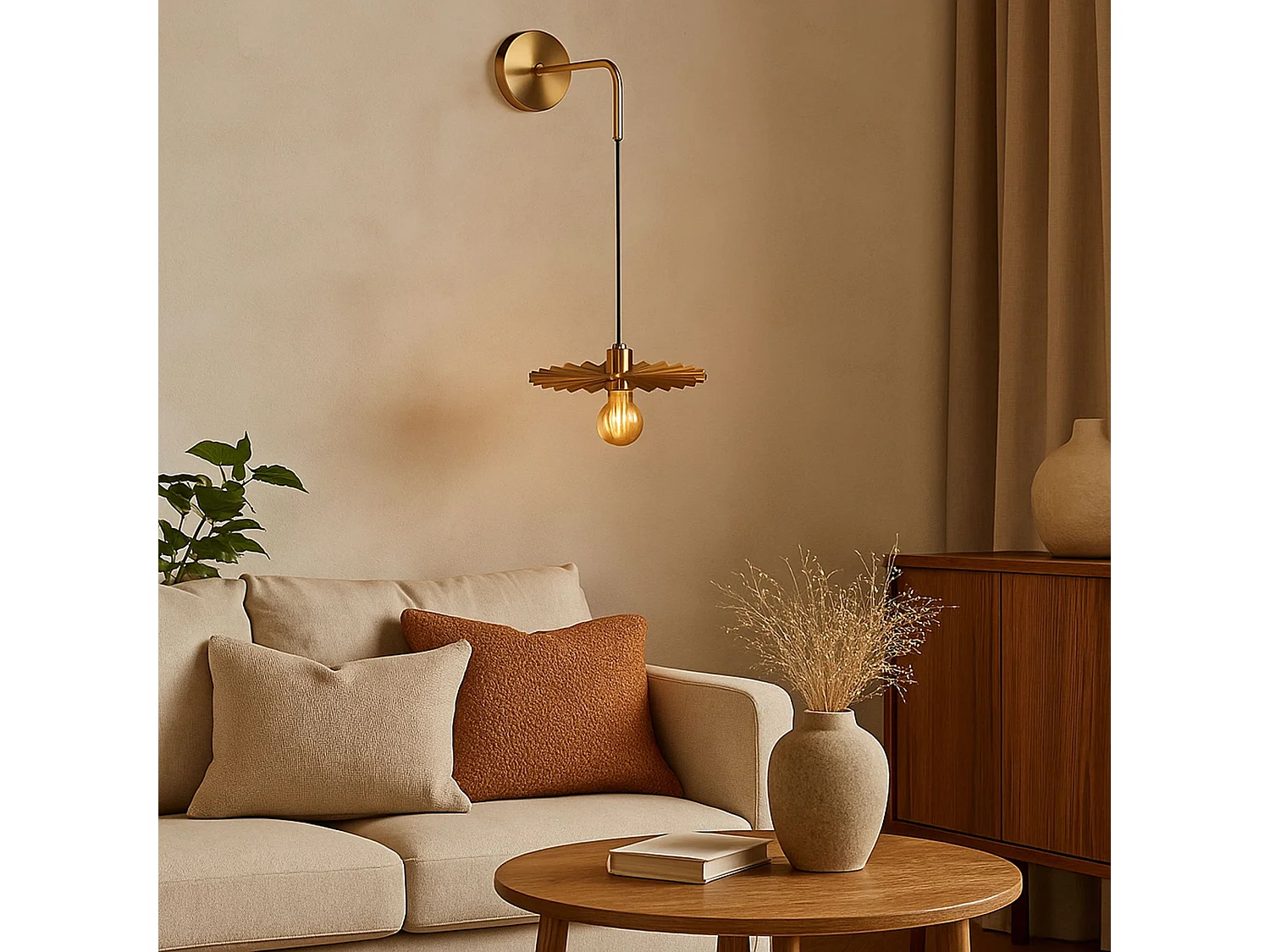 Toolight APP1356-1W væglampe børstet guld 21,5X30X5CM
