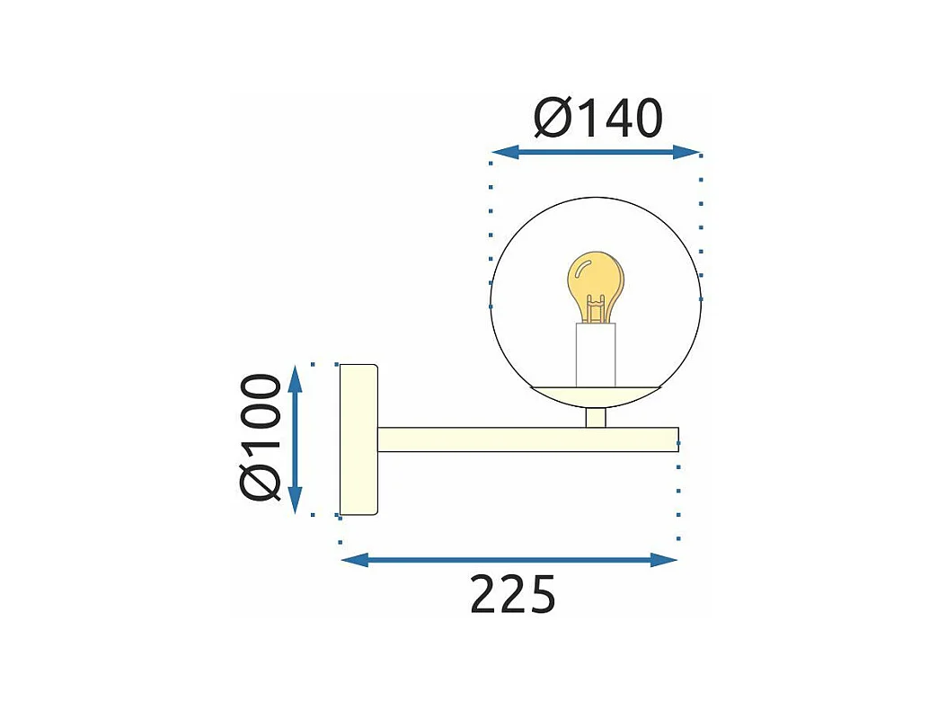 Applique Murale Toolight App684-1W Gold