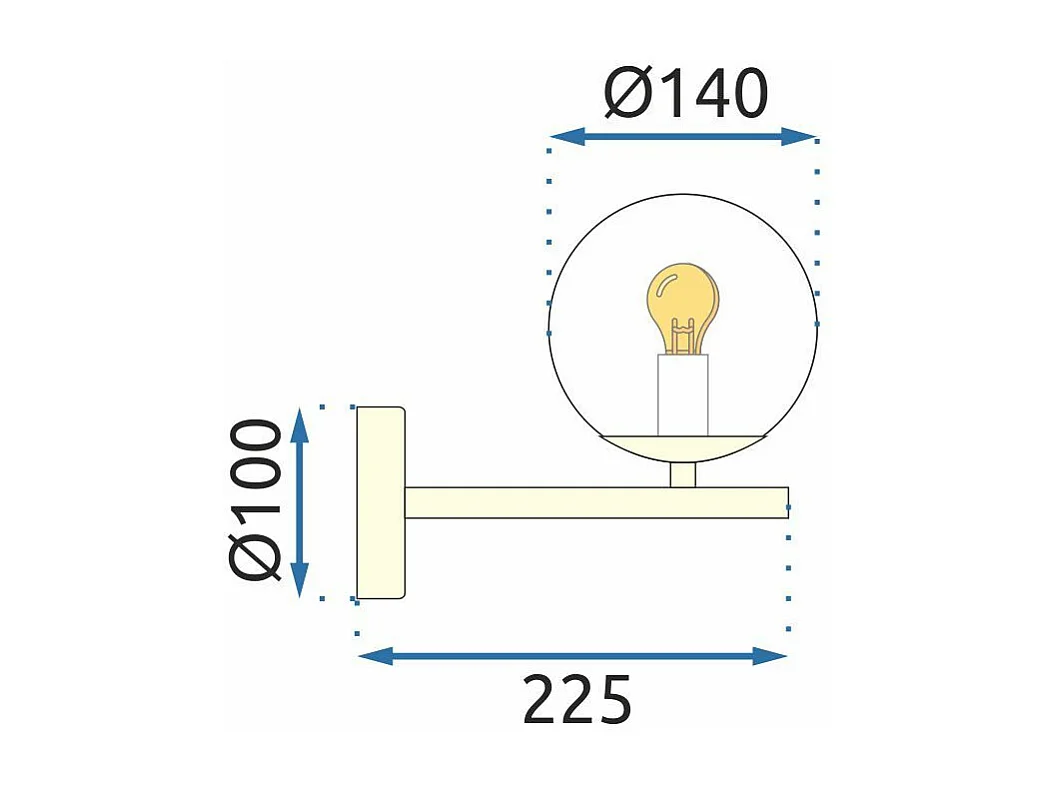 Lampada Da Parete Toolight App684-1W Gold
