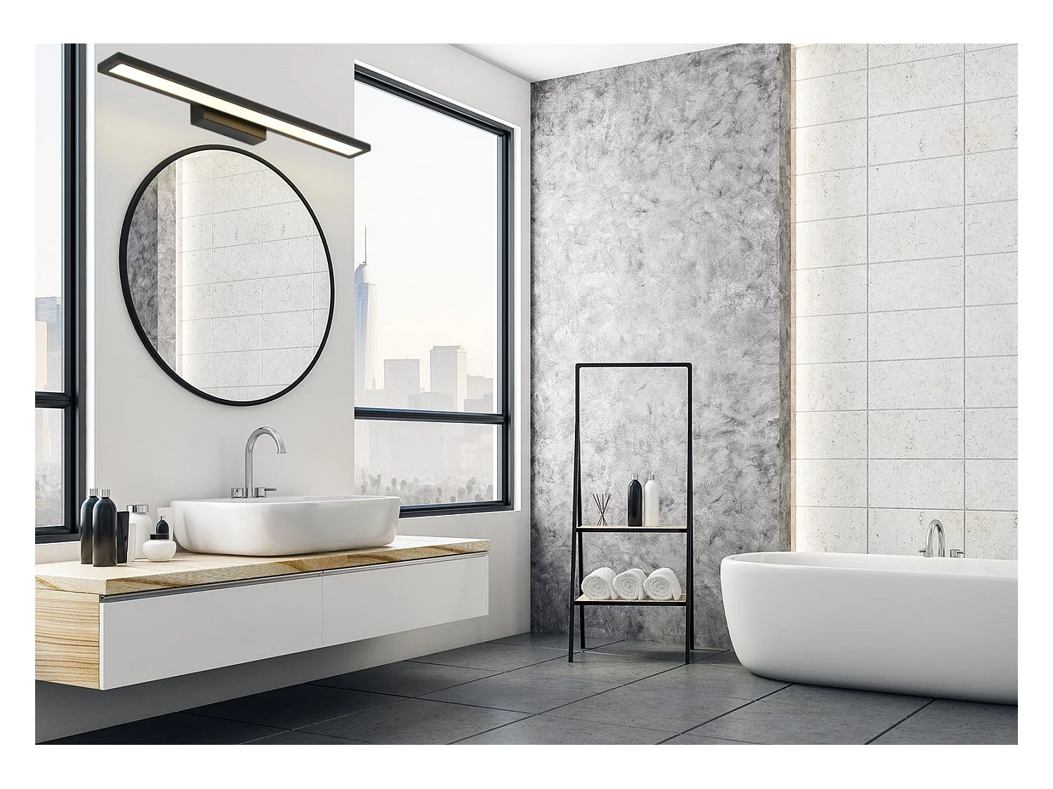 Applique Murale Toolight Led App840-1W 60Cm Black