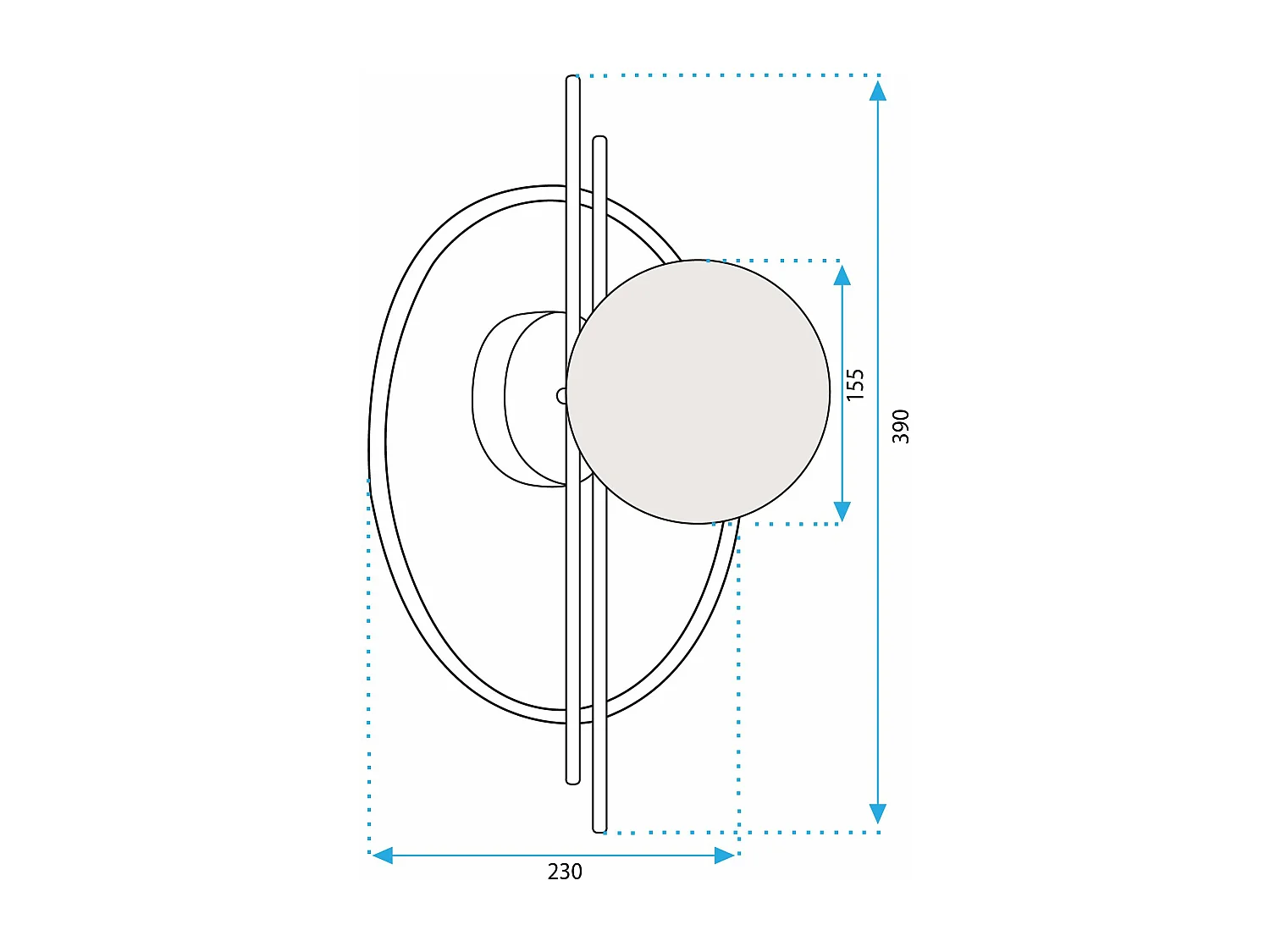 Applique Murale Toolight App1436-W Gold