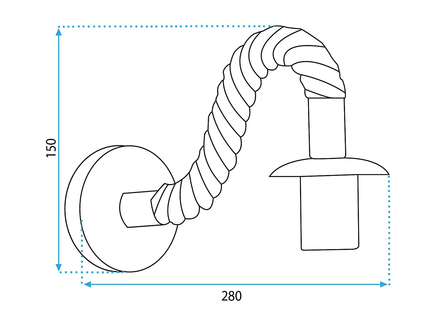 Applique Murale Toolight App1466-1W Black