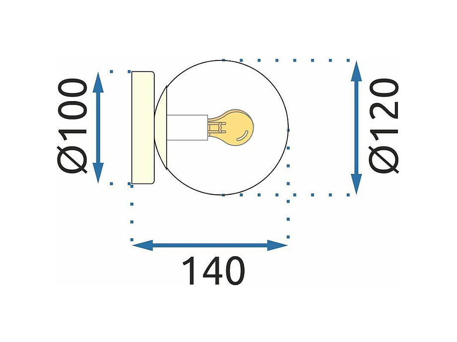 Wandlamp Toolight App1250-1W Gold