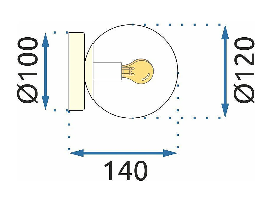 Lâmpada De Parede Toolight App1250-1W Gold