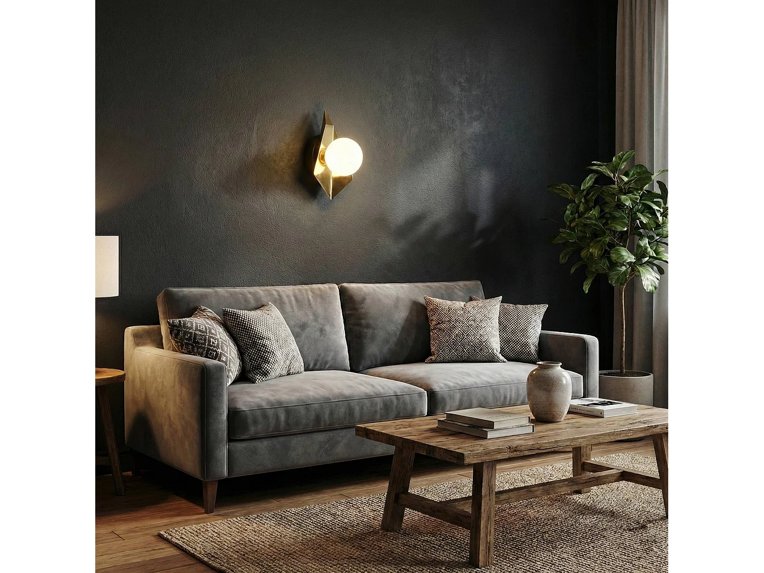 Lampada Da Parete Toolight App1411-W Black