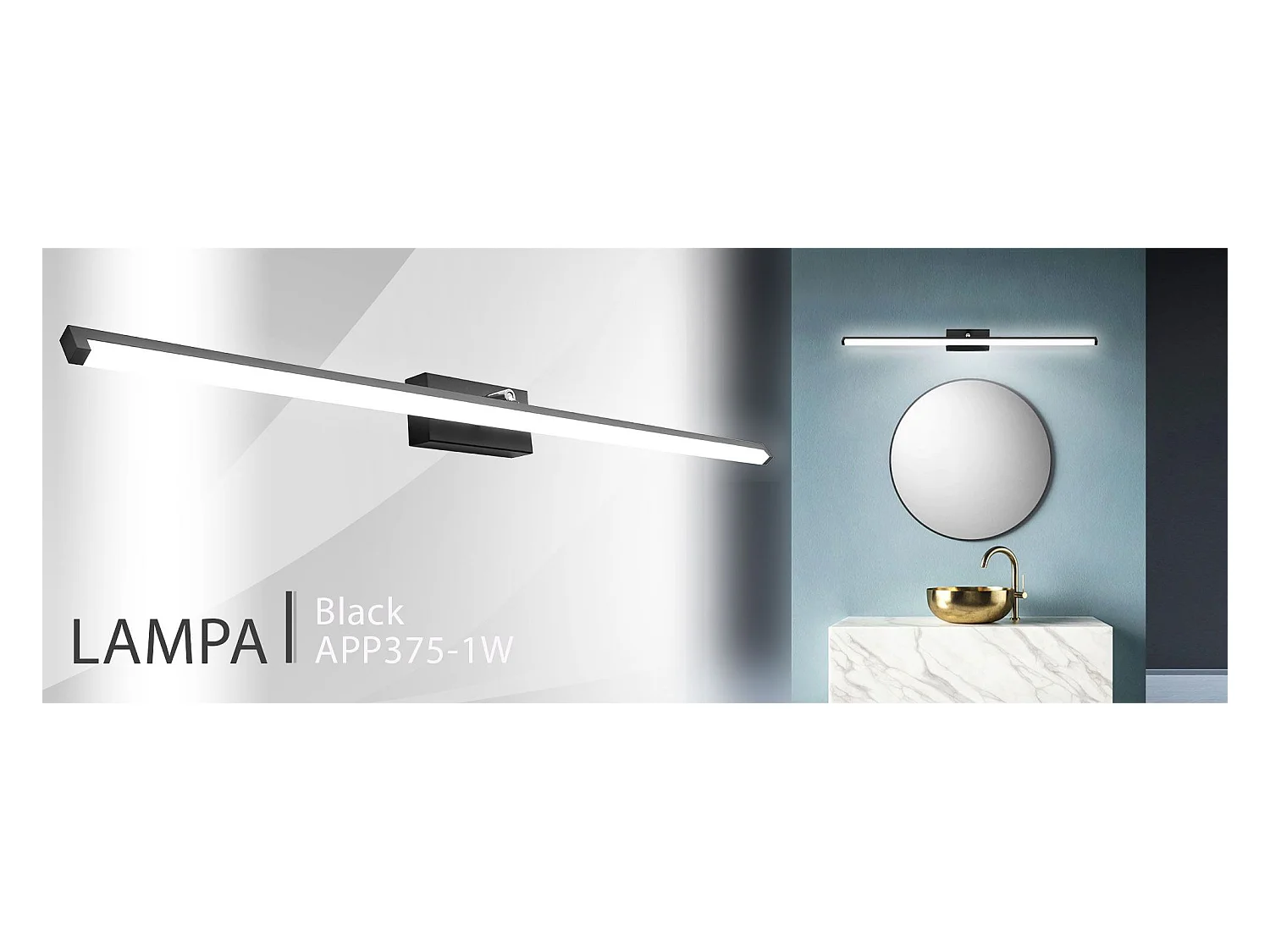 Applique Murale Toolight Led App375-1W 100Cm Black