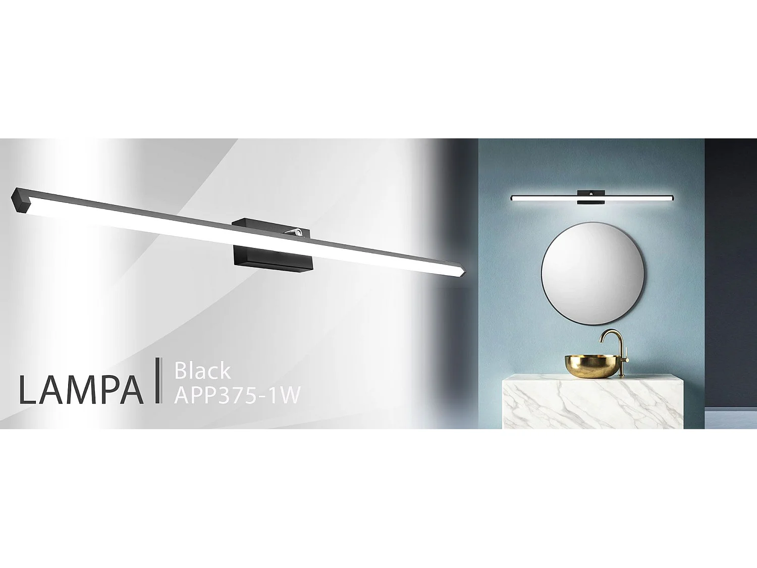 Applique Murale Toolight Led App375-1W 100Cm Black