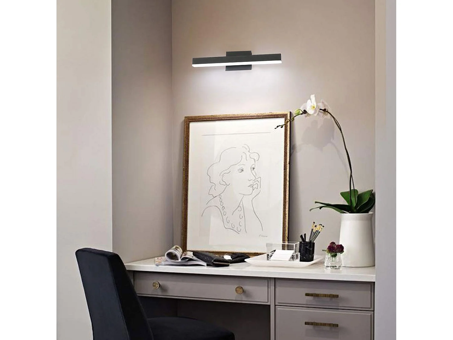 Applique Murale Toolight Led App373-1W 50Cm Black