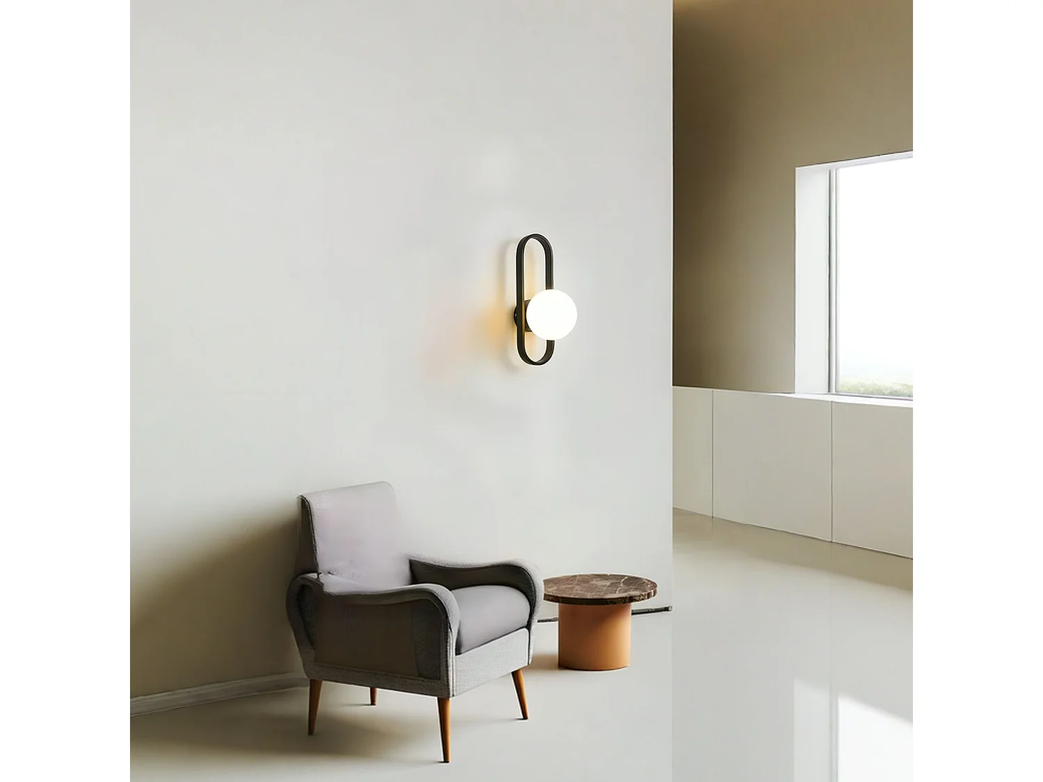 Toolight APP1755-1W væglampe sort hvid 17X14X34CM