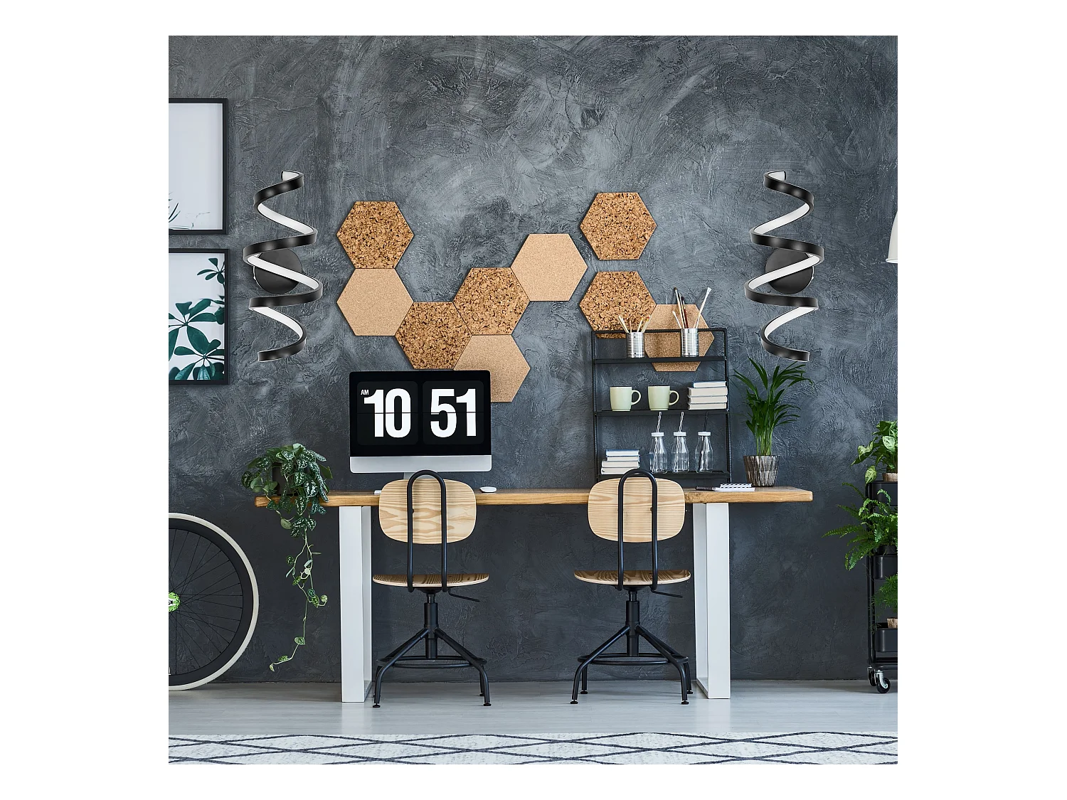 Applique Murale Toolight Led App826-W Spring Black