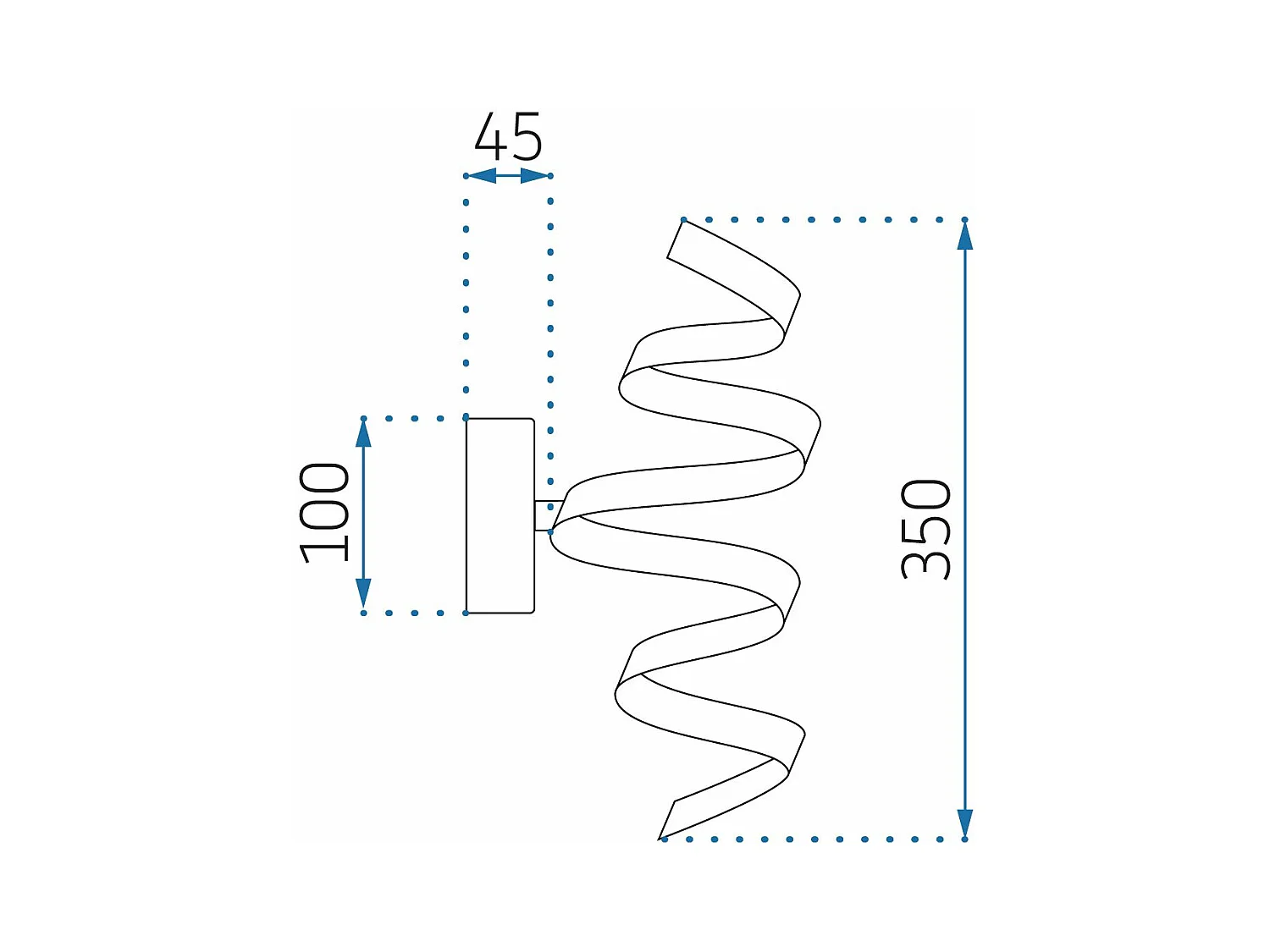 Applique Murale Toolight Led App826-W Spring Black