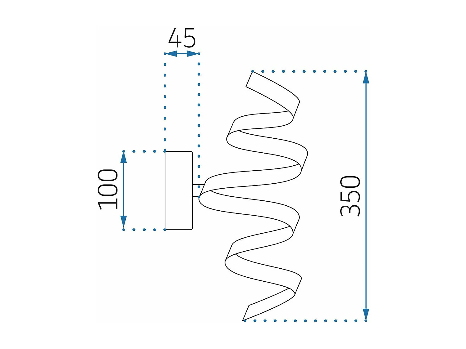 Applique Murale Toolight Led App826-W Spring Black