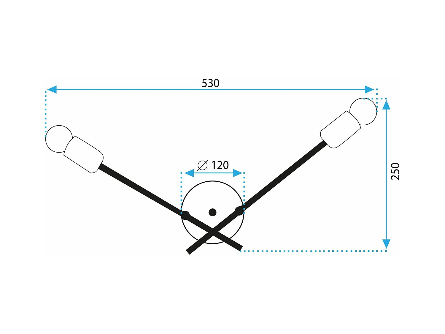 Applique Murale Toolight App1119-2W Black