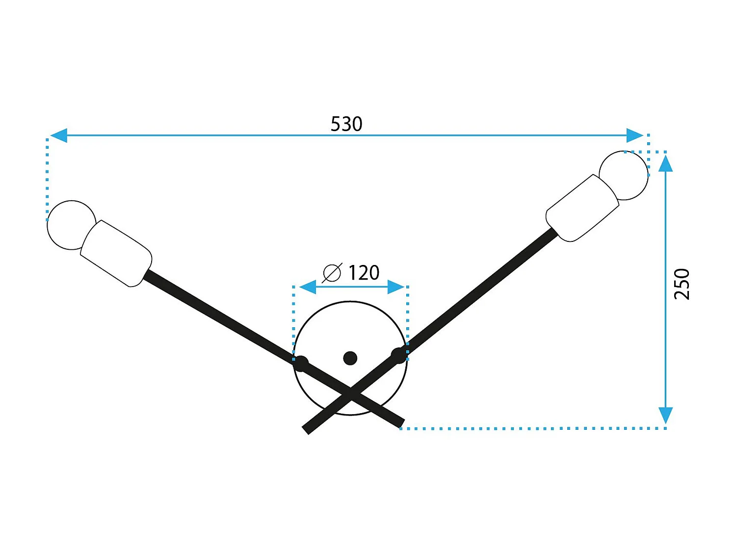 Toolight APP1119-2W væglampe sort 13X60,5X12CM
