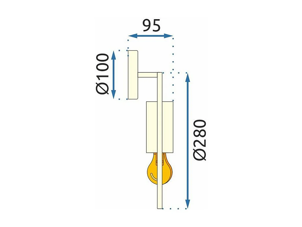 Applique Murale Toolight App922-1W Gold
