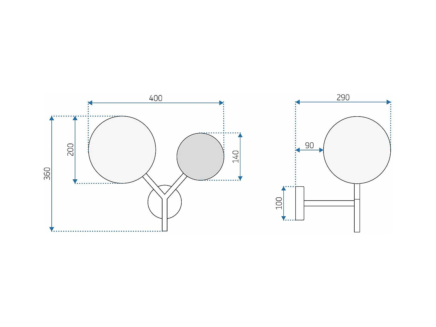 Applique Murale Toolight App1012-2W Gold