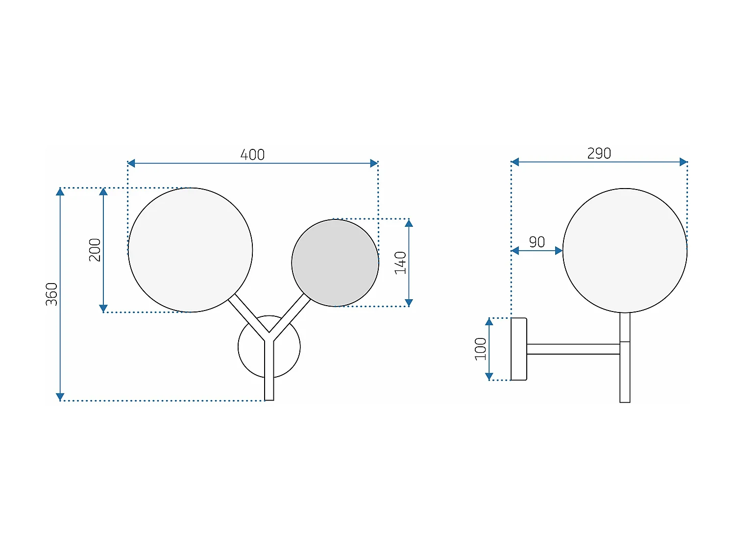 Lâmpada De Parede Toolight App1012-2W Gold