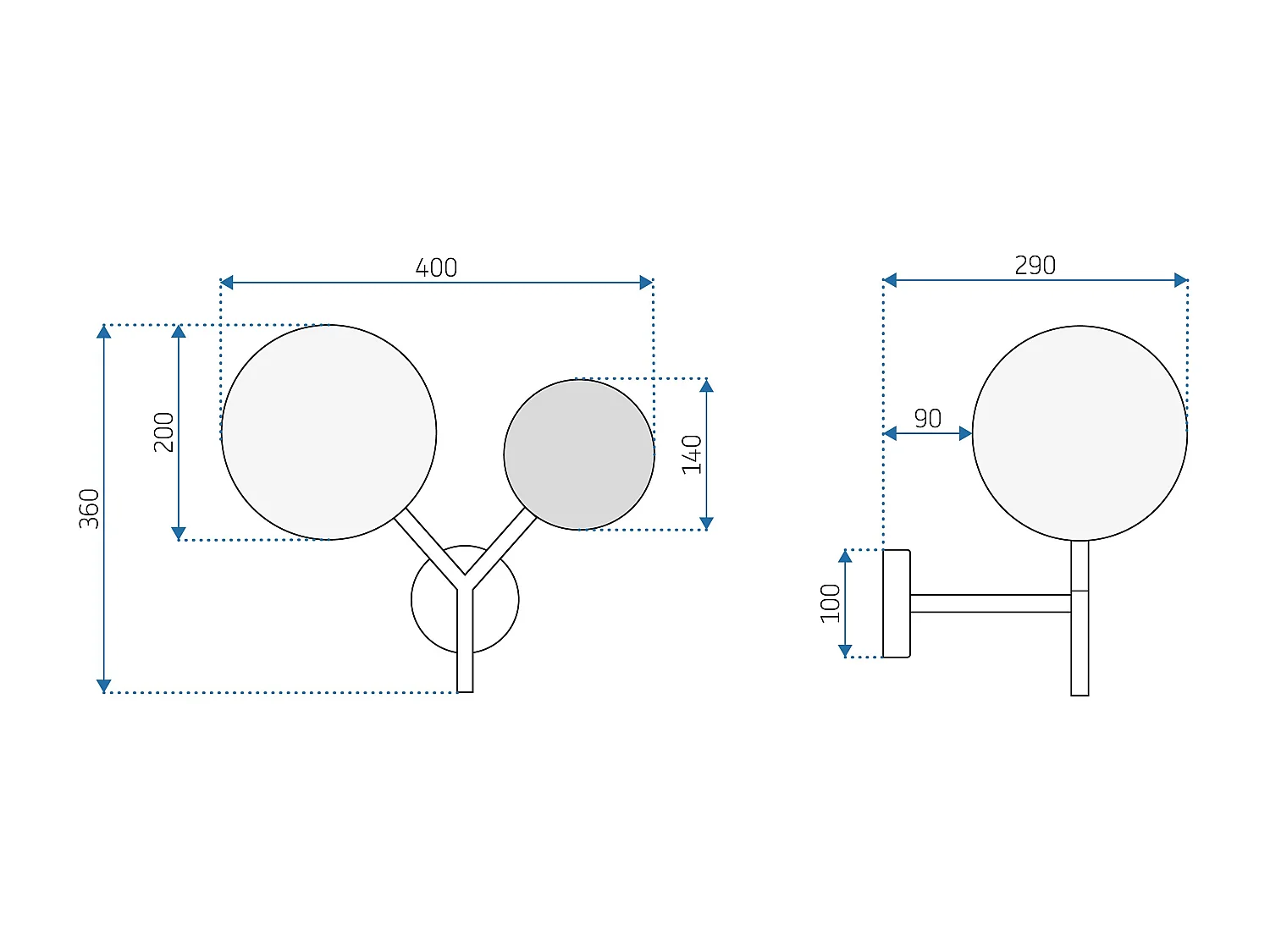 Applique Murale Toolight App1012-2W Gold
