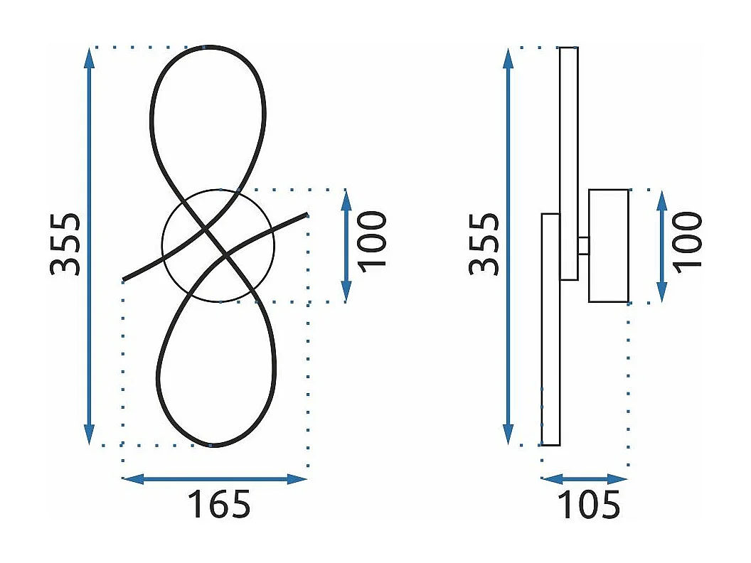 Applique Murale Toolight Led App1050-W Black