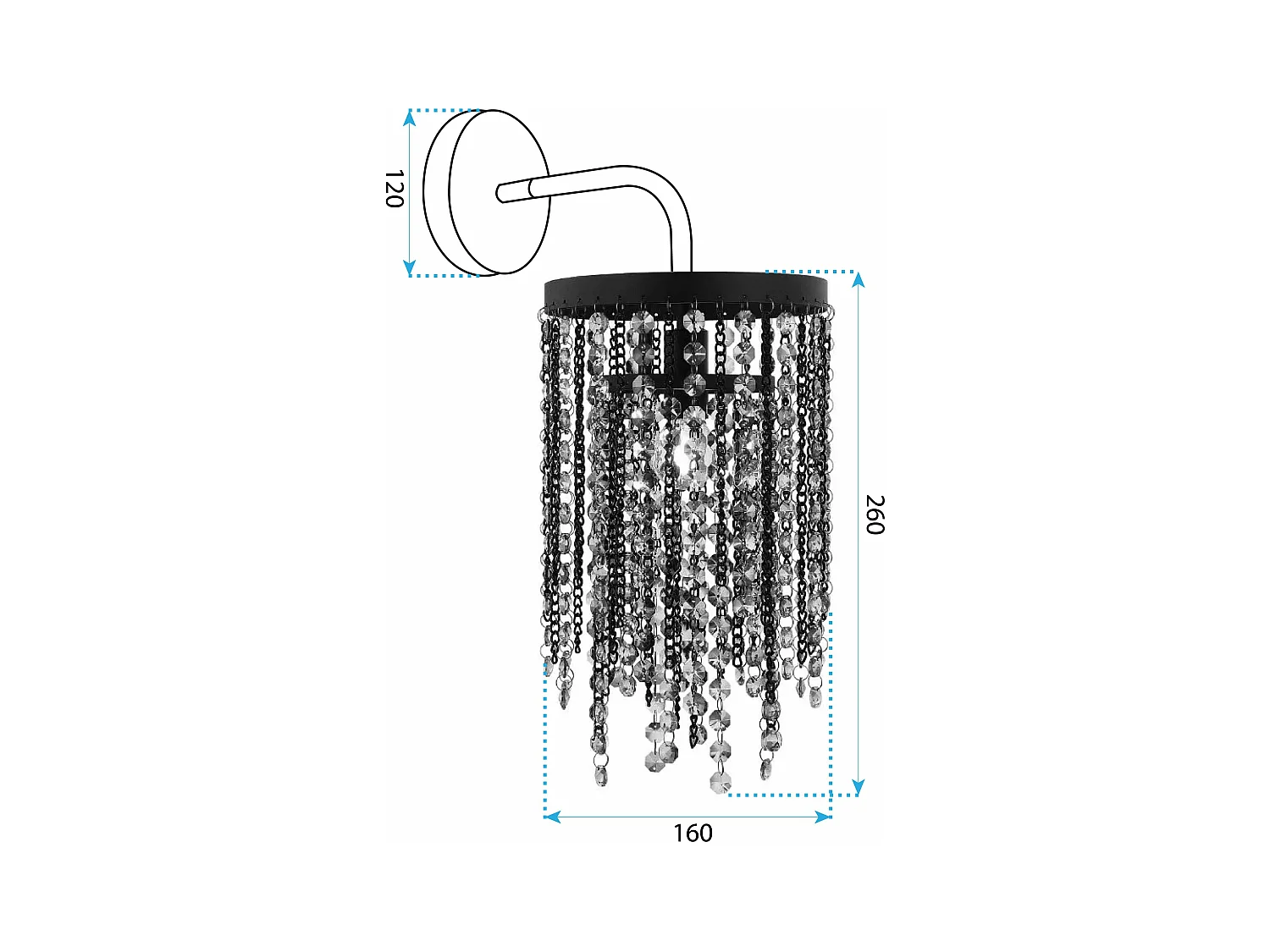 Wandlampe Toolight App1315-W Black
