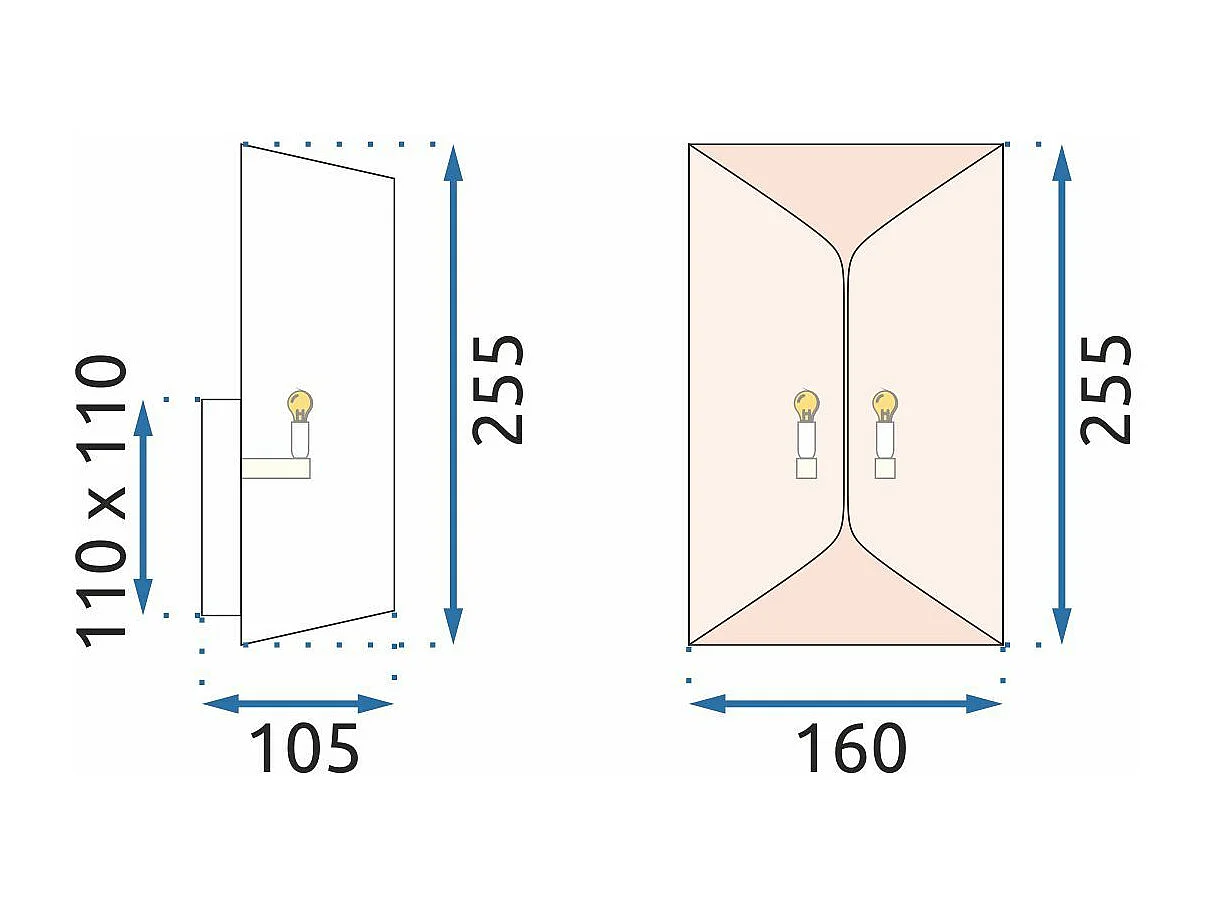 Applique Murale Toolight App1055-1W Black