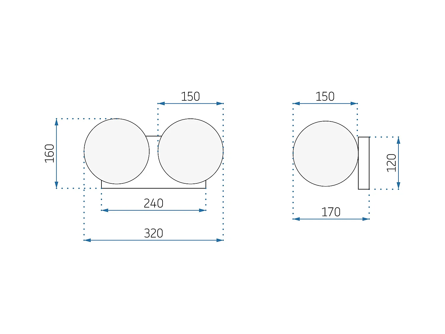 Wandlampe Toolight App1010-2W Gold