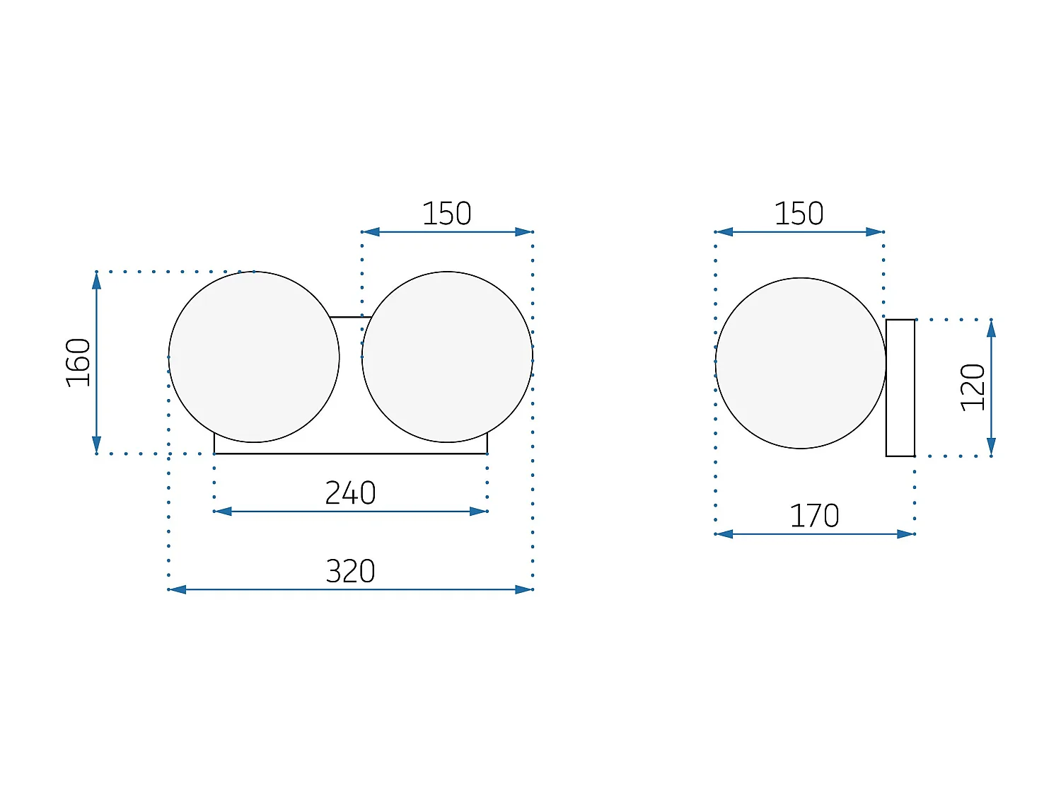 Applique Murale Toolight App1010-2W Gold