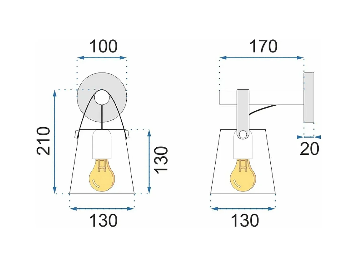 Applique Murale Toolight App466-1W Black