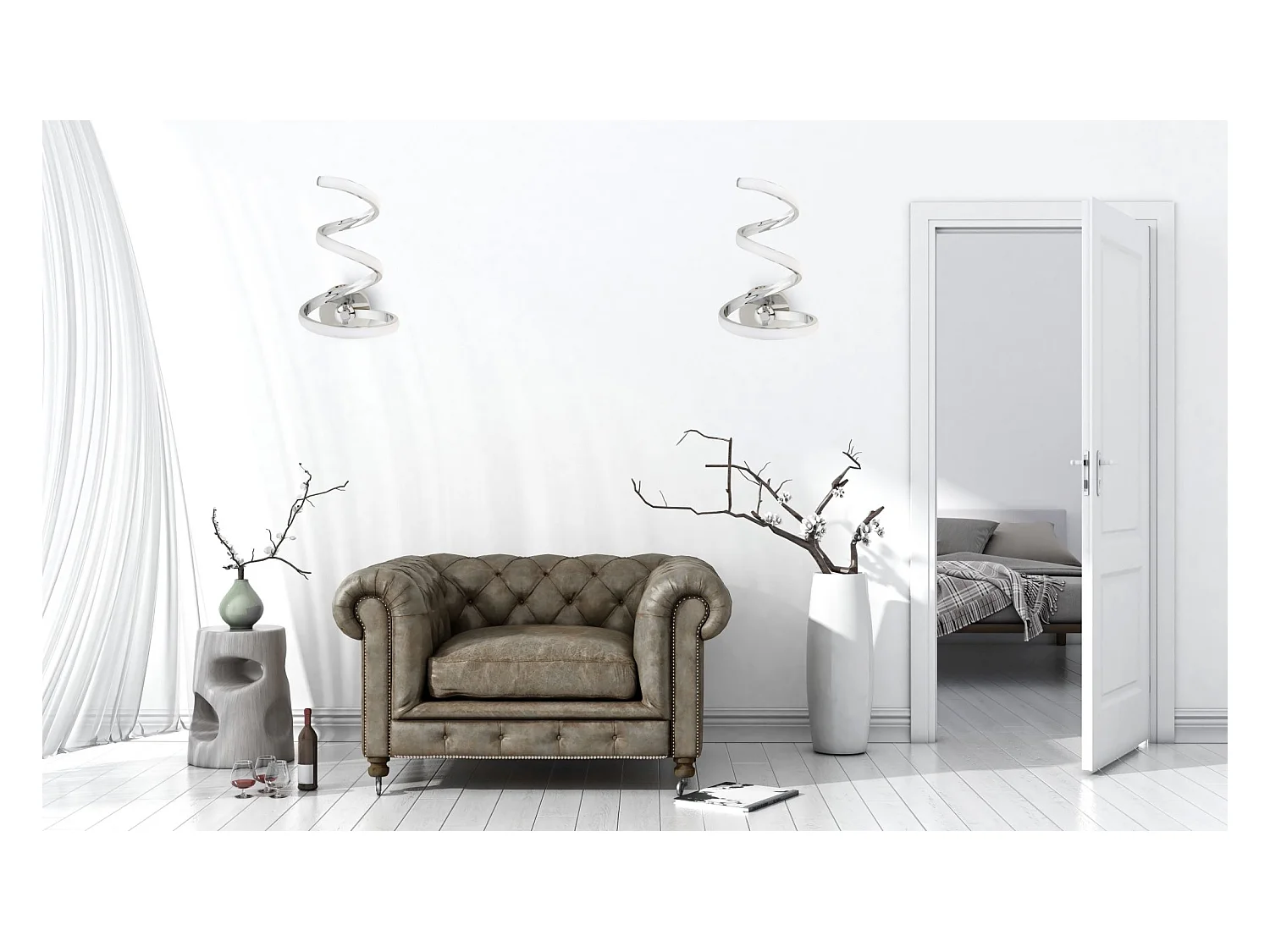 Lámpara De Pared Toolight Led App831-W Spring Up Chrome