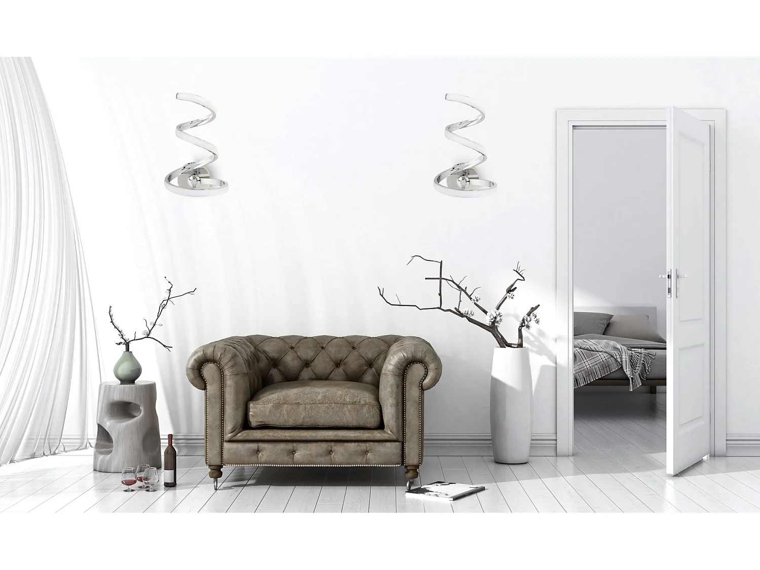 Wandlamp Toolight Led App831-W Spring Up Chrome